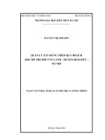Quản lý xây dựng theo quy hoạch khu đô thị mới vân canh huyện hoài đức  hà nội (tt)