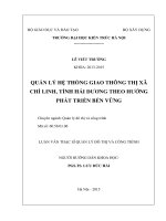Quản lý hệ thống giao thông thị xã chí linh, tỉnh hải dương theo hướng phát triển bền vững (tt)