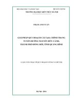 Giải pháp quy hoạch cải tạo, chỉnh tranh tuyến đường nguyễn hữu cảnh, thành phố đồng hới, tỉnh quảng bình (tt)