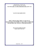 Thực trạng khai thác và quản lý dịch vụ hậu cần nghề cá tại cảng cá hòn rớ, thành phố nha trang, tỉnh khánh hòa 