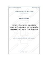 Nghiên cứu cải tạo mạng lưới thoát nước cho khu vực trung tâm thành phố quy nhơn, tỉnh bình định (tt)