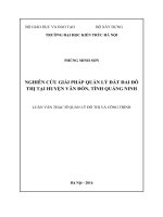 Nghiên cứu giải pháp quản lý đất đai đô thị tại huyện vân đồn tỉnh quảng ninh (tt)