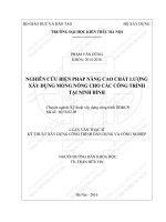 Nghiên cứu biện pháp nâng cao chất lượng xây dựng móng nông cho các công trình tại ninh bình (tt)