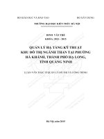 Quản lý hạ tầng kỹ thuật khu đô thị ngành than tại phường hà khánh, thành phố hạ long, tỉnh quảng ninh (tt)