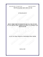 Hoàn thiện một số nội dung quản lý dự án đầu tư xây dựng công trình tại công ty cổ phần tập đoàn hà đô (tt)