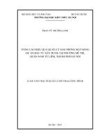 Nâng cao hiệu quả quản lý giải phóng mặt bằng dự án đầu tư xây dựng tại phường mễ trì, quận nam từ liêm thành phố hà nội (tt)