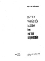 Phát huy vốn văn hóa dân gian trong phát triển du lịch cao bằng 