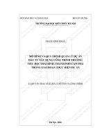 Mô hình và quy trình quản lý dự án đầu tư xây dựng công trình trường tiểu học thái bình thành phố cẩm phả trong giai đoạn thực hiện dự án (tt)