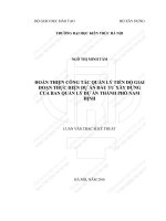 Hoàn thiện công tác quản lý tiến độ giai đoạn thực hiện dự án đầu tư xây dựng của ban quản lý dự án thành phố nam định (tt)