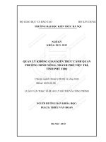 Quản lý không gian kiến trúc cảnh quan phường minh nông, thành phố việt trì, tỉnh phú thọ (tt)