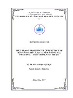 Thực trạng khai thác và quản lý dịch vụ hậu cần nghề cá tại cảng cá đông hải, phan rang   tháp chàm, ninh thuận 
