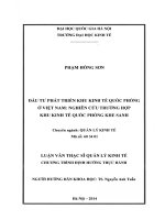 Đầu tư phát triển khu kinh tế quốc phòng ở việt nam nghiên cứu trường hợp khu kinh tế quốc phòng khe sanh (tt)