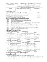 Đề kiểm tra Tiếng Anh lớp 7 học kỳ II rất hay