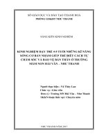 skkn kinh nghiệm dạy trẻ 4   5 tuổi những kĩ năng sống cơ bản nhằm giúp trẻ biết cách tự chăm sóc và bảo vệ bản thân ở trường MN hải vân 