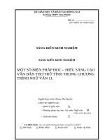 skkn một số biện pháp đọc  hiểu sáng tạo văn bản thơ trữ tình trong chương trình ngữ văn 11 