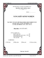 skkn dạy học văn gắn liền hoạt động trải nghiệm sáng tạo qua bài “ luyện tập phỏng vấn và trả lời phỏng vấn 