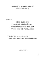Nghiên cứu ứng dụng phương pháp phân tích sắc ký khí xác định nồng độ benzen, toluen, xylen trong không khí môi trường lao động (tt) 
