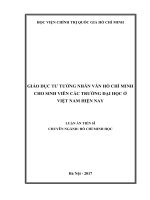 GIáo dục tư tưởng nhân văn Hồ Chí Minh cho sinh viên các trường đại học ở Việt Nam hiện nay