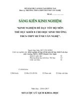 skkn kinh nghiệm để dạy tốt bộ môn thể dục khối 8 cho học sinh trường THCS THPT huỳnh văn nghệ 