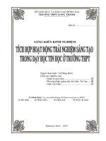skkn tích hợp hoạt động trải nghiệm sáng tạo trong dạy học tin học ở  trường  trung học  phổ thông 