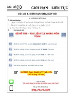 GIỚI HẠN CỦA DÃY SỐ