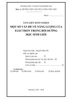 skkn một số vấn đề về NĂNG LƯỢNG của ELECTRON TRONG bồi DƯỠNG học SINH GIỎI 