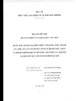 Bước đầu đánh giá kiến thức, thái độ, thực hành của phụ nữ có con dưới 5 tuổi về bệnh tiêu chảy và bệnh nhiễm khuẩn hô hấp cấp tính của trẻ em tại huyện sóc sơn thành phố hà nội   2002 (tt) 