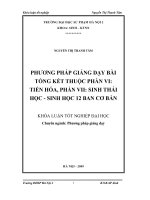 Phương pháp giảng dạy bài tổng kết thuộc phần VII: Tiến hóa, phần VII: Sinh thái học  sinh học 12 ban cơ bản (Khóa luận tốt nghiệp)