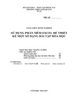 SKKN sử DỤNG PHẦN mềm EXCEL để THIẾT kế một số DẠNG bài tập hóa học 