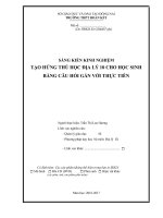 SKKN tạo HỨNG THÚ học địa lý 10 CHO học SINH BẰNG câu hỏi gắn với THỰC TIỄN 