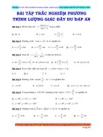 BÀI TẬP TRẮC NGHIỆM PHƯƠNG TRÌNH LƯỢNG GIÁC ĐẦY ĐỦ ĐÁP ÁN