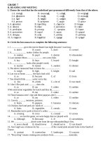 Ôn tập môn Tiếng Anh lớp 7