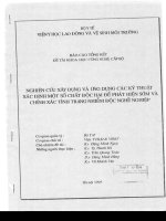 Nghiên cứu xây dựng và ứng dụng các kỹ thuật xác định một số chất độc hại để phát hiện sớm và chính xác tình trạng nhiễm độc nghề nghiệp   1995 (tt) 