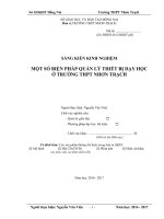 SKKN một số biện pháp quản lý thiết bị dạy học ở trường THPT nhơn trạch 