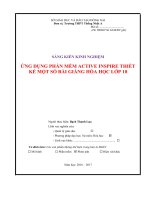 SKKN ứng dụng phần mềm active inspire thiết kế một số bài giảng hóa học lớp 10 