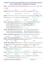 Trắc nghiệm khảo sát và vẽ đồ thị trong các đề thi.