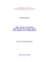 Thực trạng và giải pháp thu hút vốn đầu tư phát triển công nghiệp tại tỉnh bình dương  