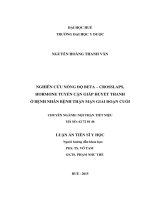 NGHIÊN CỨU NỒNG ĐỘ BETA – CROSSLAPS, HORMONE TUYẾN CẬN GIÁP HUYẾT THANH Ở BỆNH NHÂN BỆNH THẬN MẠN GIAI ĐOẠN CUỐI (LA tiến sĩ)