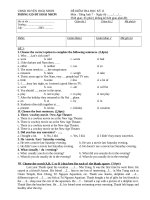 Kiểm tra môn Tiếng Anh lớp 7 đề số 3