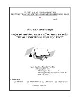 skkn một số phương pháp chứng minh ba điểm thẳng hàng trong hình học THCS 