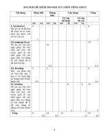 Đề kiểm tra học kỳ 1 môn Tiếng Anh lớp 9