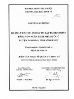 Quản lý các dự án đầu tư xây dựng cơ bản bằng vốn ngân sách nhà nước ở huyện tam đảo, tỉnh vĩnh phúc (tt)