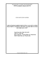 skkn một số kinh nghiệm nhằm nâng cao chất lượng hoạt động cho trẻ MG 5 6 tuổi làm quen với chữ cái đạt hiệu quả tốt  