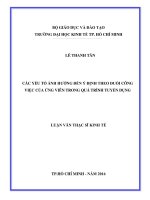 Các yếu tố ảnh hưởng đến ý định theo đuổi công việc của ứng viên trong quá trình tuyển dụng 