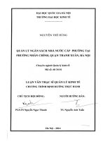 Quản lý ngân sách nhà nước cấp phường tại phường nhân chính, quận thanh xuân, hà nội (tt)