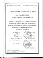 Nghiên cứu ảnh hưởng của ô nhiễm asen trong nguồn nước ăn uống, sinh hoạt tới sức khỏe, bệnh tật của cộng đồng dân cư vùng đồng bằng sông hồng và biện pháp khắc phục (đề tài cấp nhà nước) (tt) 