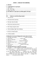 Bài tập unit 1 Tiếng Anh lớp 7