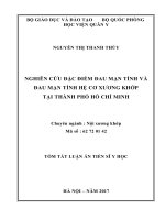 Nghiên cứu đặc điểm đau mạn tính và đau mạn tính hệ cơ xương khớp tại thành phố Hồ Chí Minh (TT)