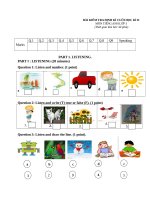 Đề kiểm tra tiếng anh lớp 3 học kì 2 năm học 2015 2016