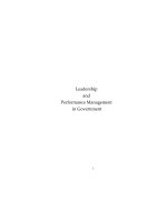 LEADERSHIP AND PERFORMANCE MANAGEMENT IN GOVERMENT 